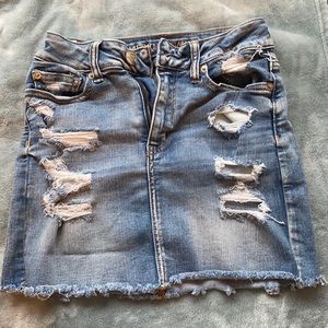 high waisted jean skirt